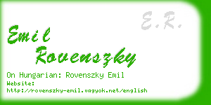 emil rovenszky business card